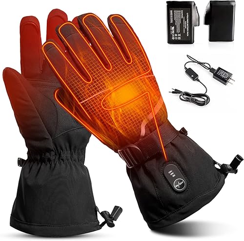 Guantes calefactados eléctricos recargables - Guantes calefactados con batería de 7.4 V para hombres y mujeres, motociclismo, equitación, caza,