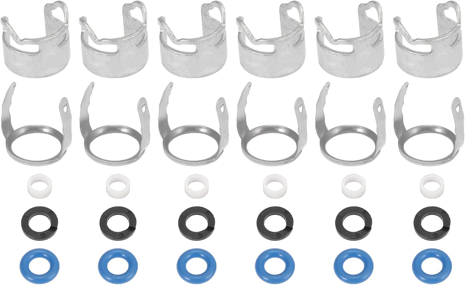 X AUTOHAUX 6 Set Fuel Injection Valve Seals Repair O Ring Kit for Audi A4 A6 A8 Q7 R8 2.8L 3.2L V6 V8 for VW Touareg Replace 06E998907G 6E998907G