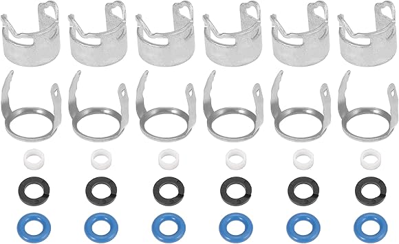 X AUTOHAUX 6 Set Fuel Injection Valve Seals Repair O Ring Kit for Audi A4 A6 A8 Q7 R8 2.8L 3.2L V6 V8 for VW Touareg Replace 06E998907G 6E998907G