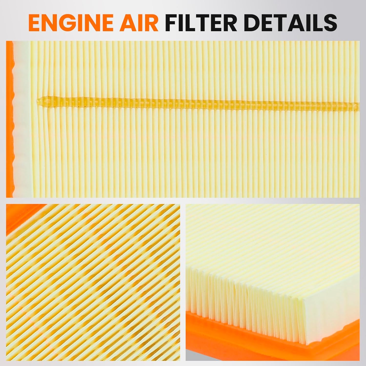Engine Cabin Air Filter Kit Compatible with Toyota Tundra 2022-2025 / Sequoia 2023-2025 3.4L V6 Replace 17801-F4010, 871390-C010