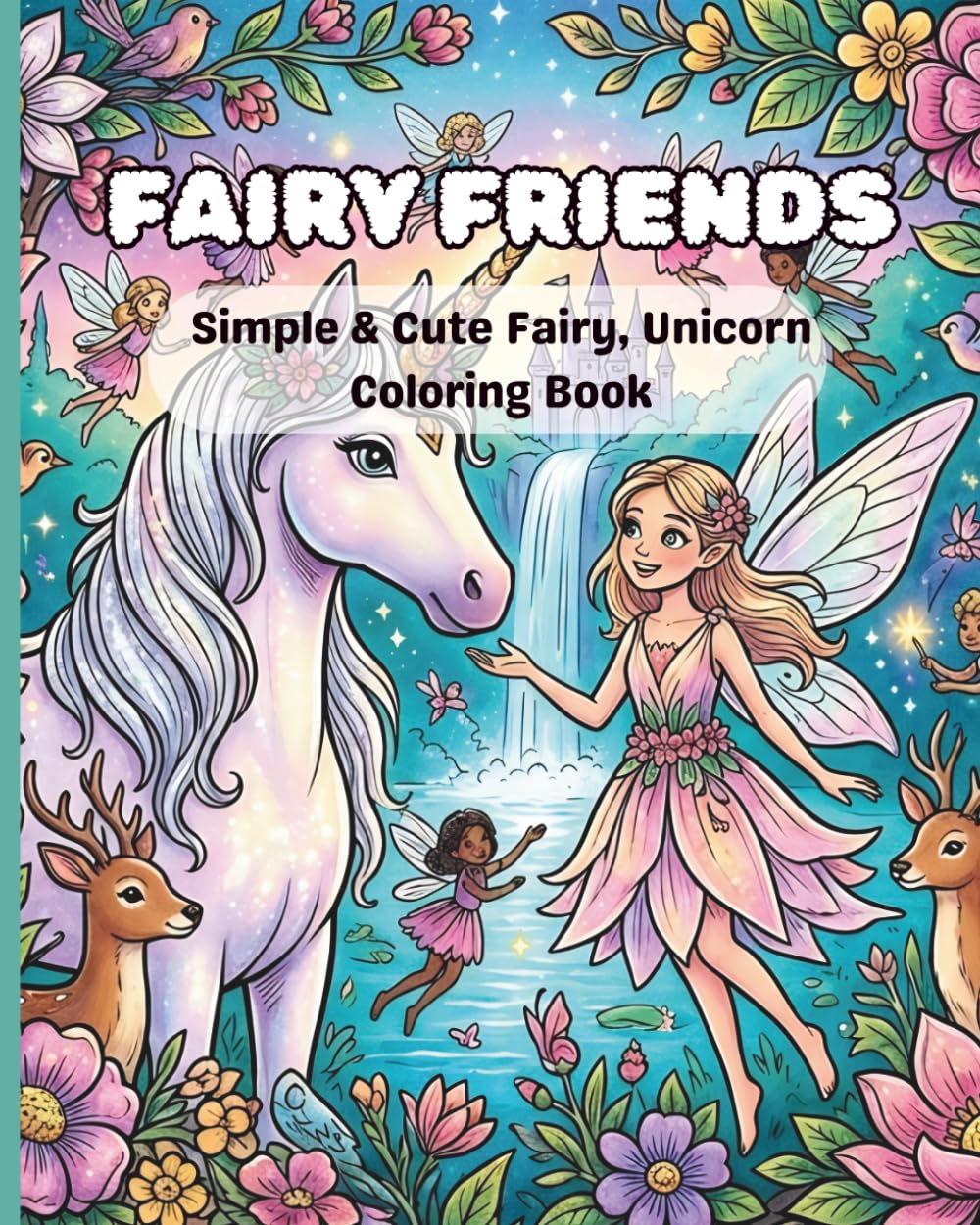 Fairy Friends: Simple & Cute Fairy, Unicorn Coloring Book
