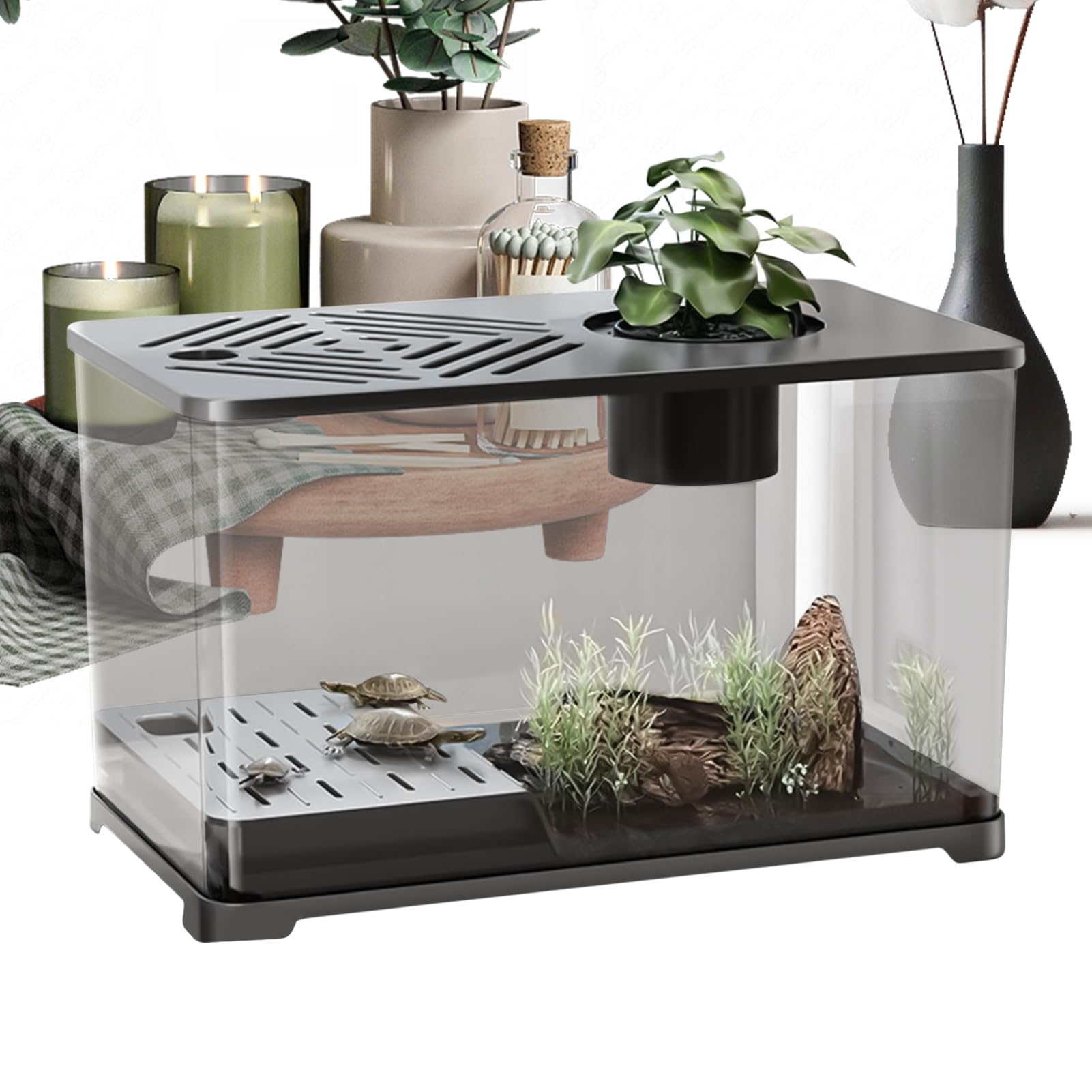 Acrylic - Large Fish Tank, Panoramic HD Bowl with View, Desktop Aquarium for Office, Modern Home Accessory, Premium Glass Container for Tabletop Display, Acrylic Vessel for Desk Decor