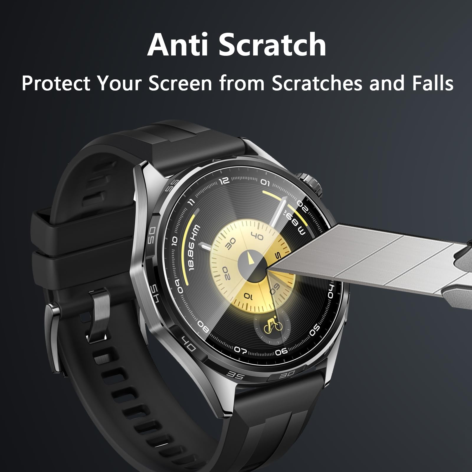 4 sztuki szkła hartowanego do Huawei Watch GT6 46 mm, folia ochronna o twardości 9H, odporna na zarysowania hartowana osłona ekranu do Huawei GT 6 46 mm, bez pęcherzyków, przezroczysta ochrona