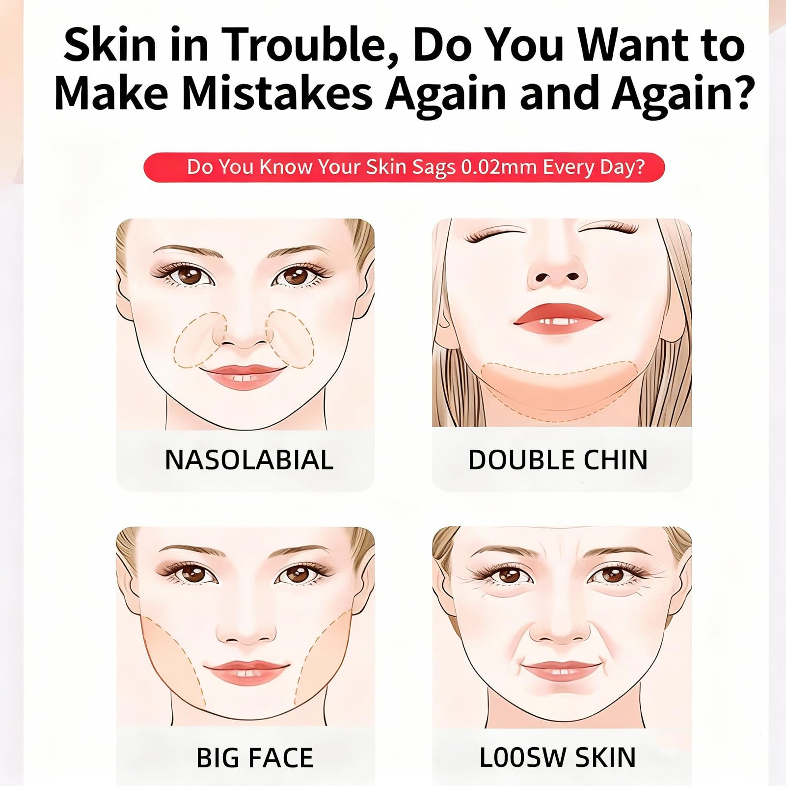 Reductor de papada mentonera V-Line lifting face mask transpirable y reutilizable, face tape ajustable definidor de mandíbula jawliner, máscara facial reafirmante mujer rosa