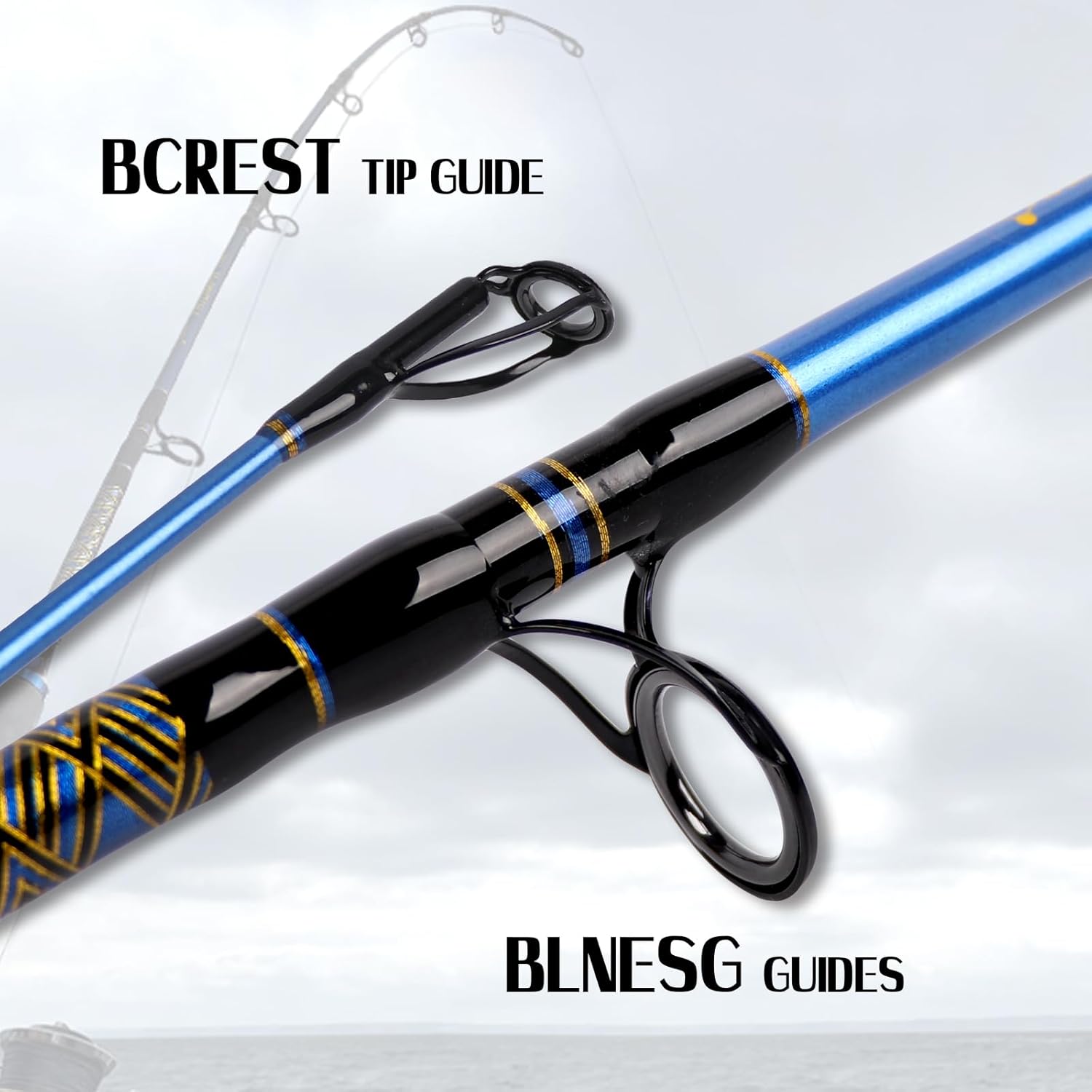 Fiblink Saltwater Graphite Jig Jigging Spinning Fishing Rod Deep Sea Jig Pole 5'6"/6'