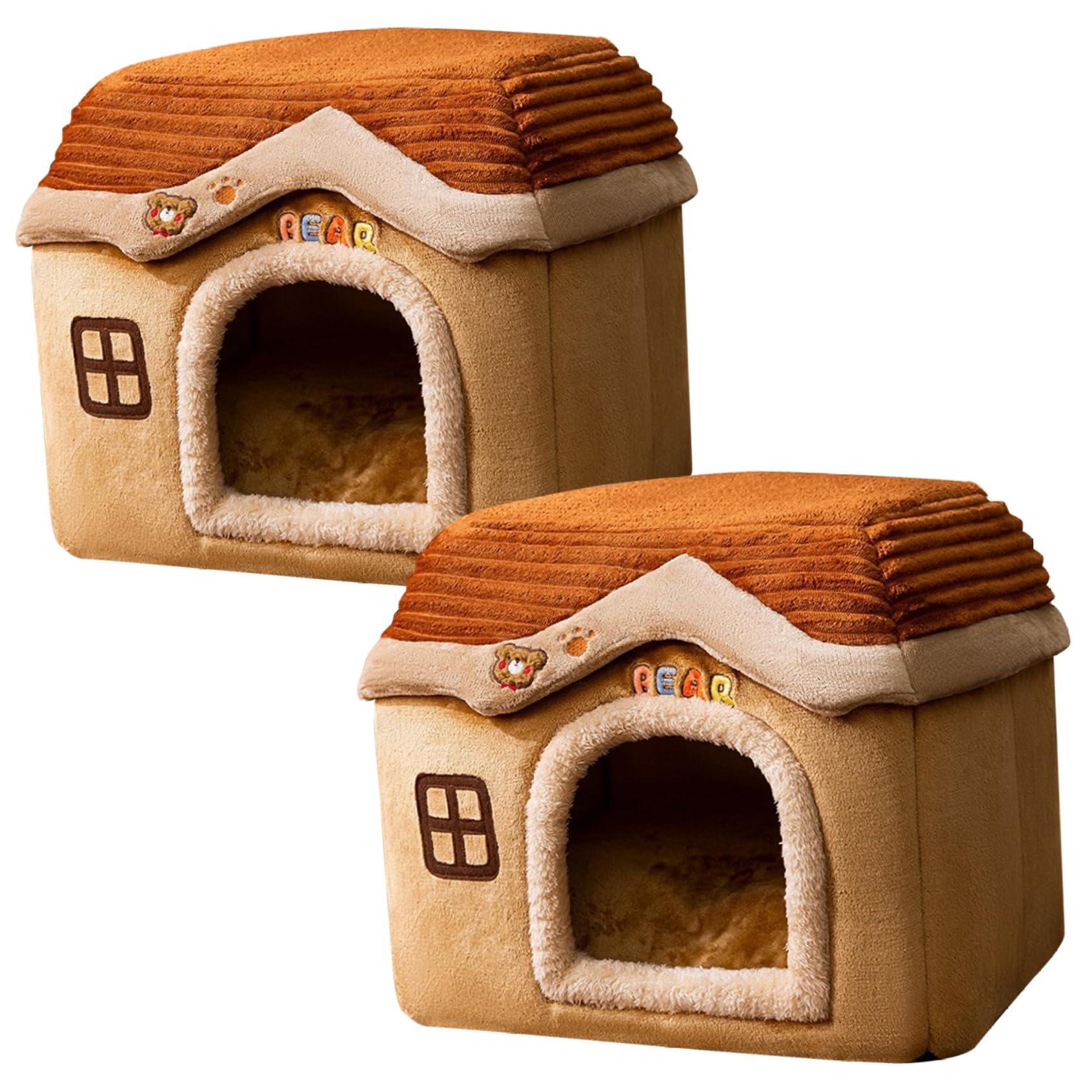 1pc Chien Maison intérieure Chaude détachable Petite Maison de Chien 15,8x11.8x12,6 Pouce Grand château de Chien Espace Cave Lavable pour Chiens lavables pour Les Petits et Moyens Chiens s