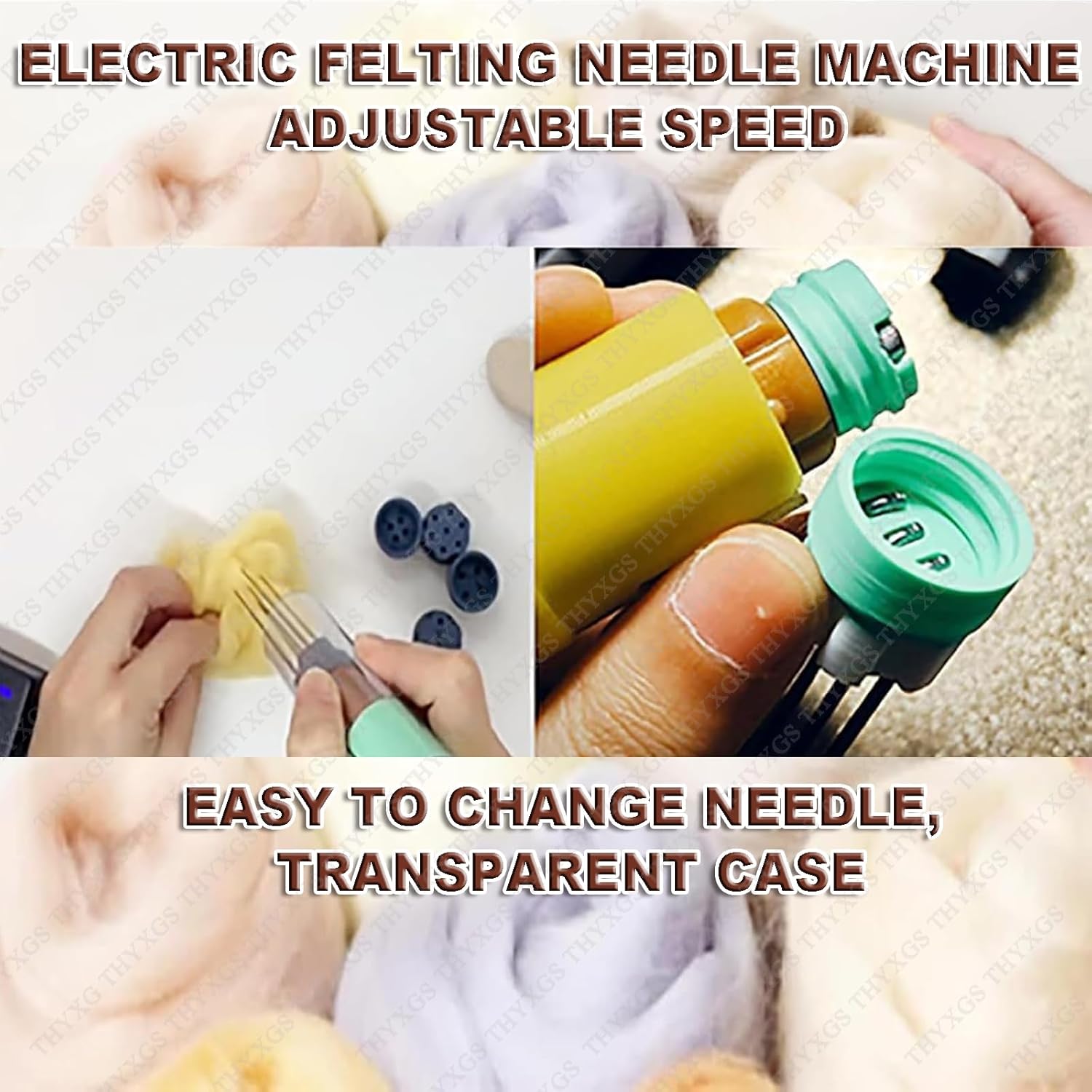 Electric Needle Felting Machine Set, Electric Wool Felting Tool, Needle Felting Machine for Fast Felting, 2cm Stroke, Adjustable Speed, for Needle Felting, DIY Felting, 3D Sculpture