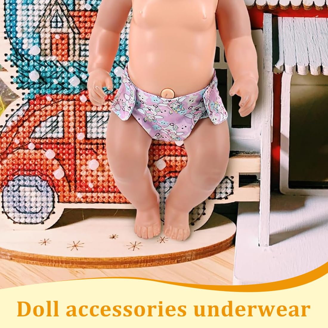 3 Stück Puppenwindeln + Socken Set - Für 18 Zoll Baby Puppen 43cm