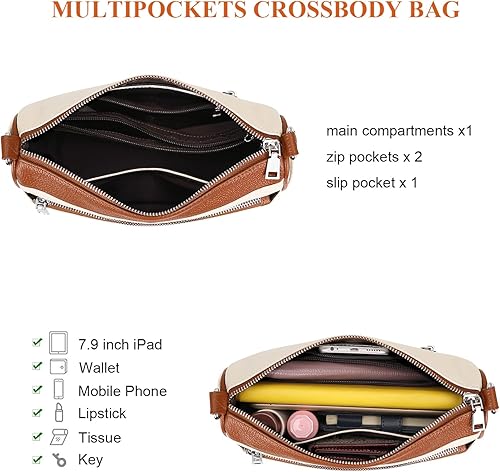 Miniatura 6 de Over Earth Bolso bandolera de cuero genuino para mujer, bolso cruzado pequeño