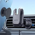 Pop-tech Support de téléphone d'évent de voiture pour poignée de chaussettes, Air Support de téléphone à clips d'évent compatible avec le Wallet Magsafe noir & iPhone Porte-cartes Samsung, Support de téléphone cellulaire avec adhésif collant