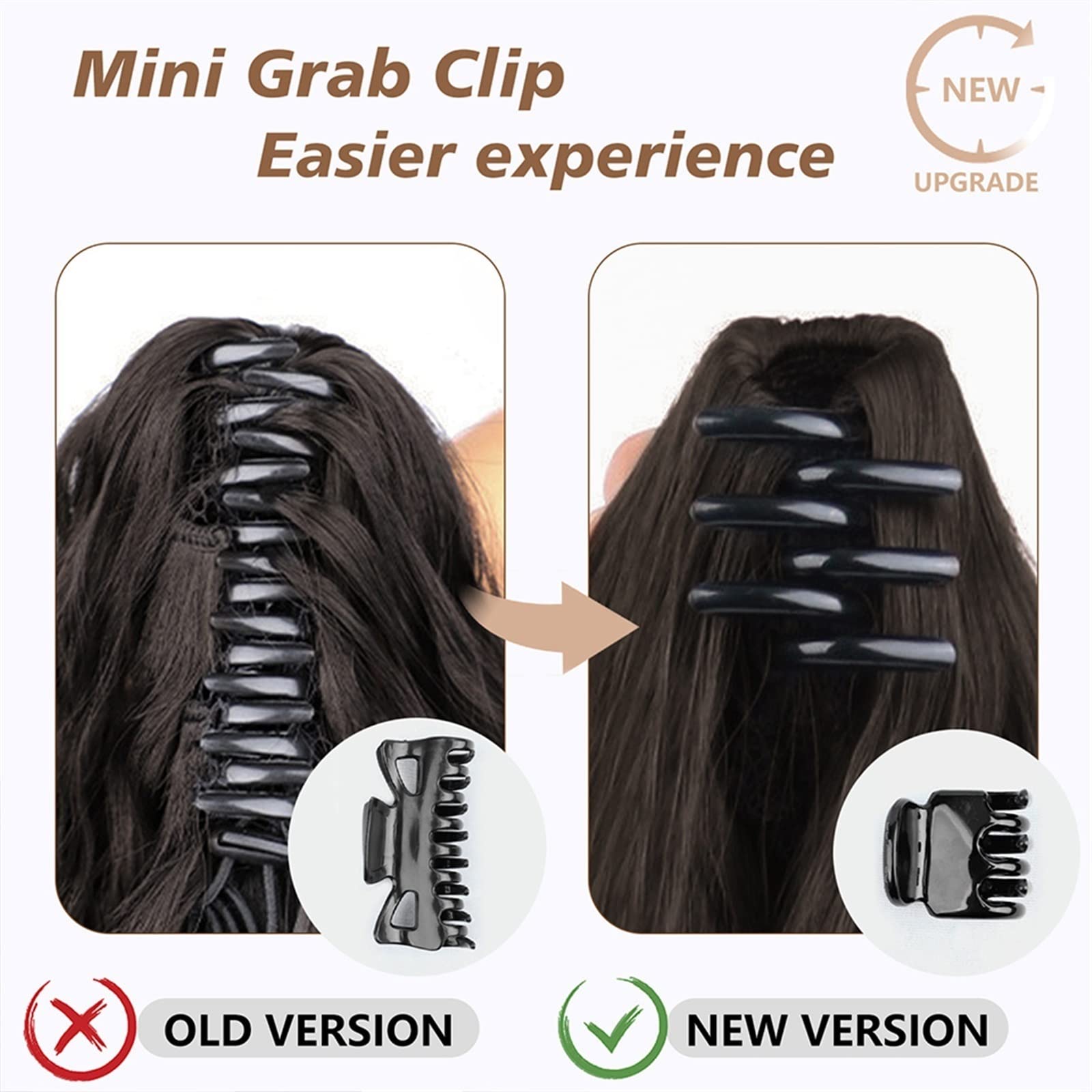 Cola de caballo Extensión de cola de caballo de pelo ondulado largo y rizado Clip de mandíbula de garra en postizos sintéticos for mujeres Cola de caballo ondulada sintética de 20 pulgadas for uso dia