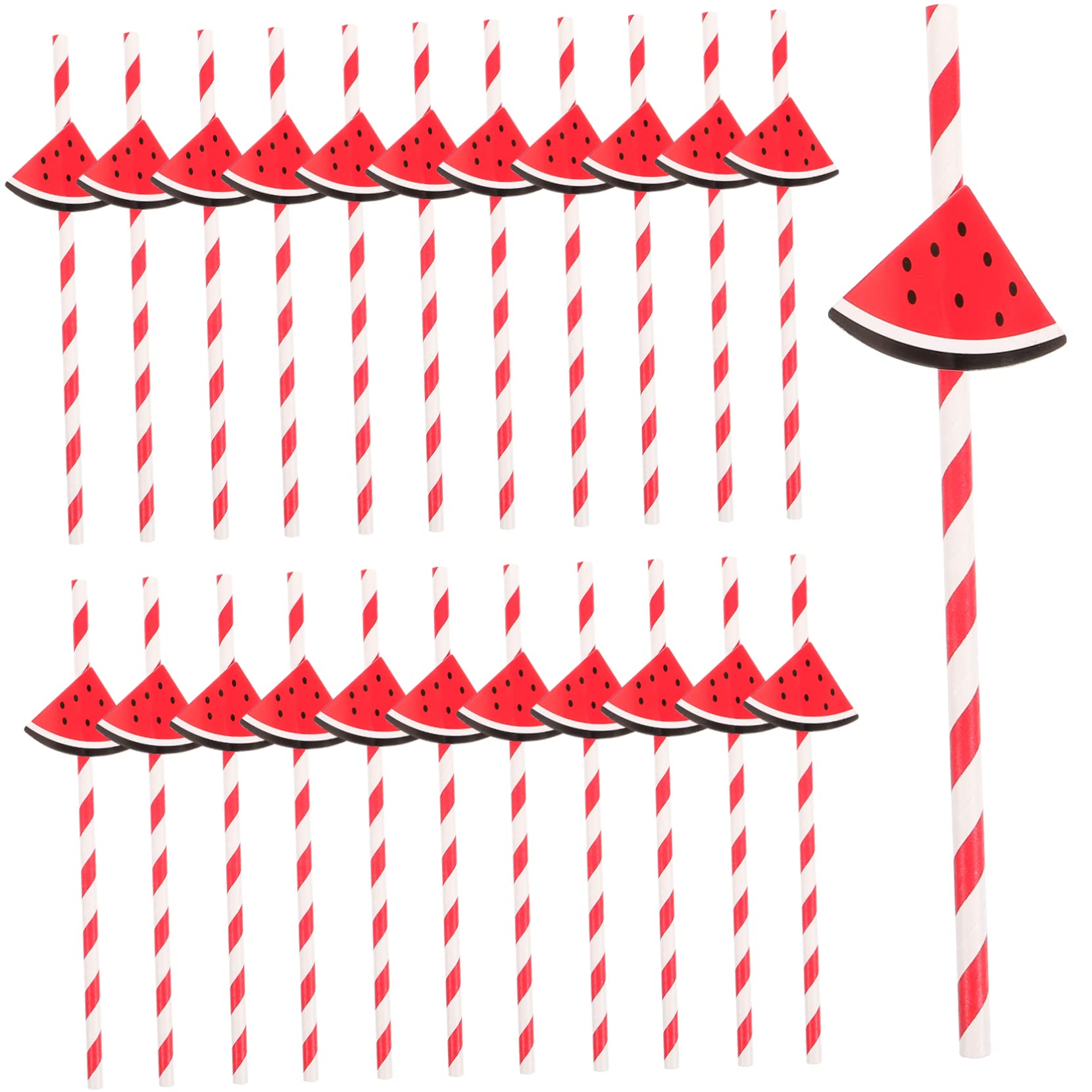 VALICLUD 3 Set Cannucce Di Anguria Decorative Per Feste Di Riutilizzabili Estive Bomboniere Compleanno Tema Spiaggia Cannucce Hawaiane Motivo Anguria Fai Da 30 pezzi * 3