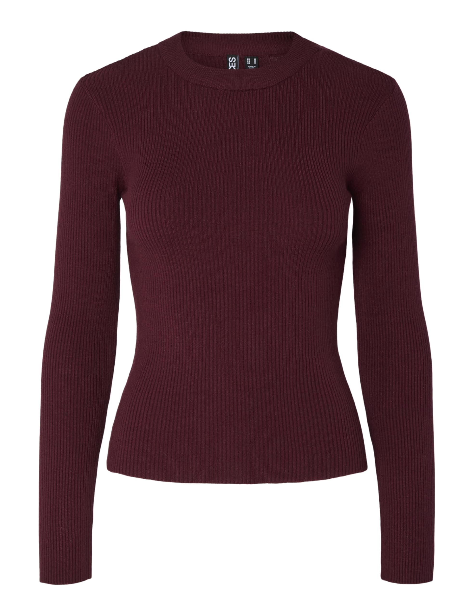 PIECES Pcmira New LS O-Neck Knit Noos Bc, Tawny Port, M