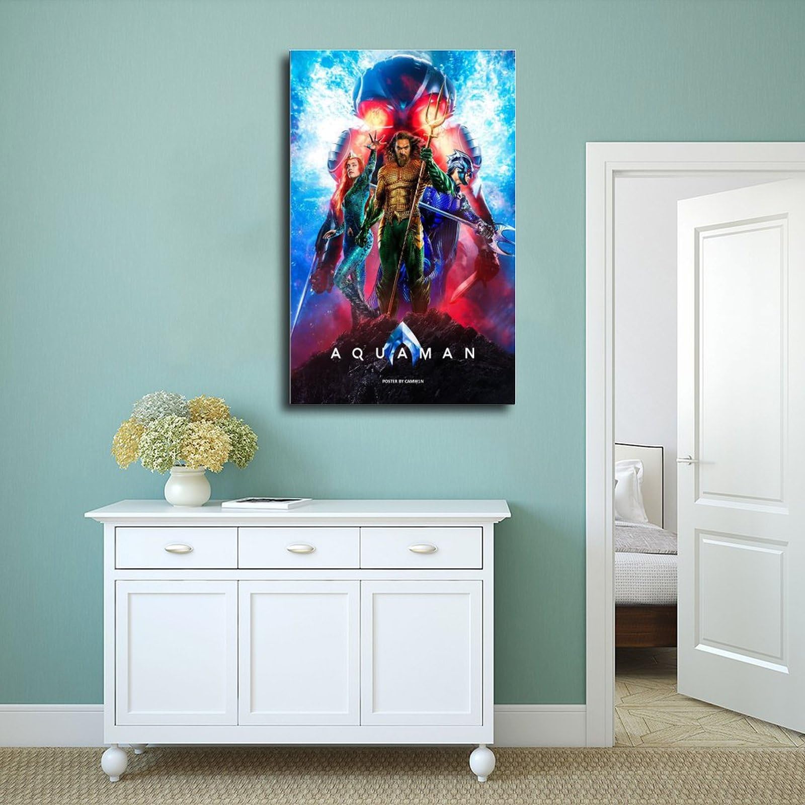YILDEX Aquaman Poster (2) sur toile pour décoration de chambre à