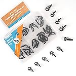 OJYDOIIIY Fishing Rod Tip Repair Kit, 30 Black Pole Tips with Repair Instructions