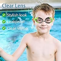 Vista 6 de Gafas de natación Keary Kids para niños pequeños, niños y jóvenes (3-12), antiniebla, impermeables, anti-UV, visión clara, gafas de piscina