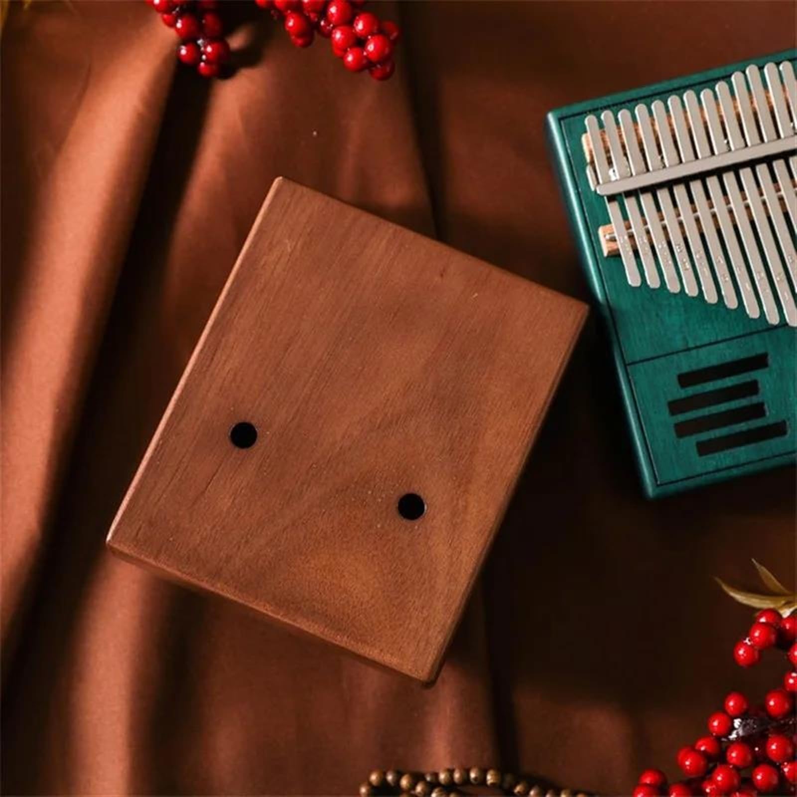 17 Tasti Kalimba Mogano Massello Africano Pollice Dito Pianoforte Suonare Con Chitarra Tastiera Strumenti Musicali In Legno(Blue with bag)