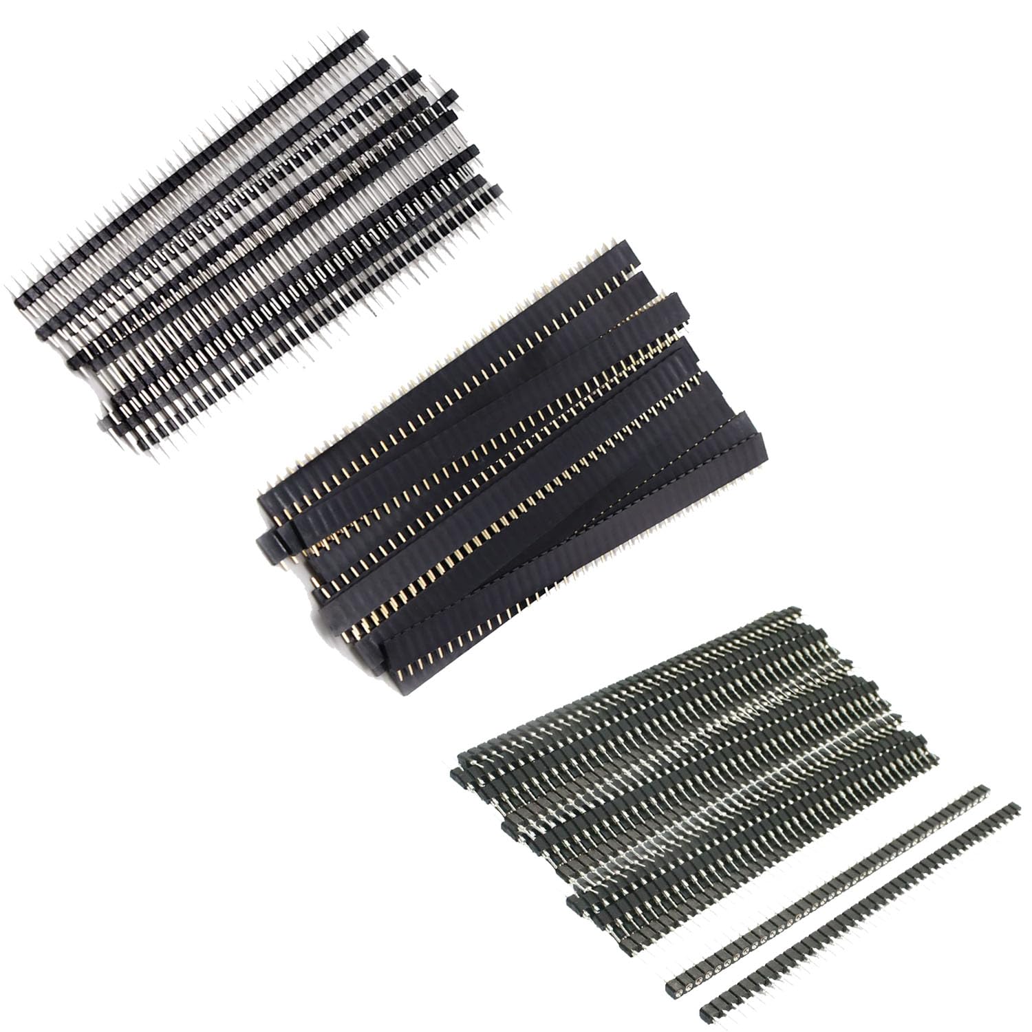 Conector de pines de 2,54 mm macho y hembra: kit de tiras para placas de circuito PCB 5
