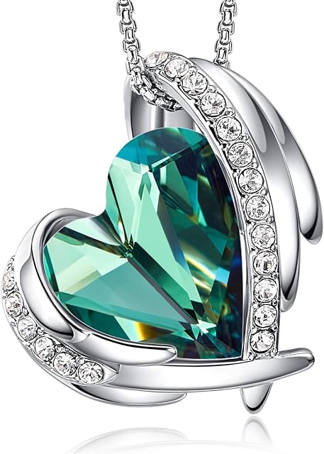 CDE Necklaces for Women Love Heart Crystal Pendant Necklace Jewellery Gifts for Women Mum Her Wife Girlfriend Anniversary Birthday Mothers Day Christmas Valentines