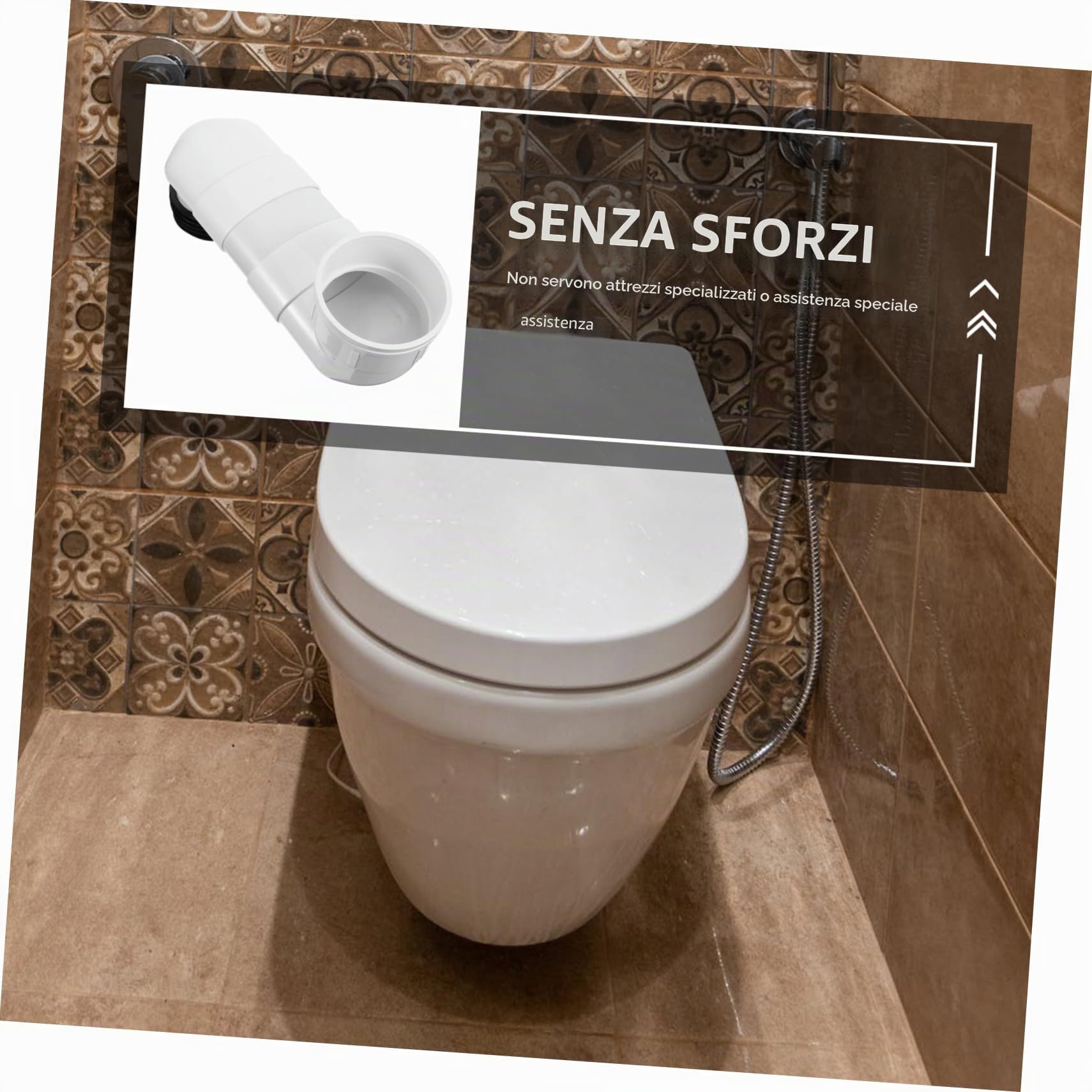 Angoily Dispositivo di Spostamento Wc Regolabile in Pvc Bianco Offset Massimo 10cm, Soluzione Versatile per Bagni Residenziali e Commerciali, Previene Problemi di Drenaggio