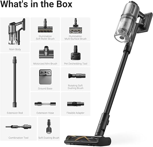 Miniatura 8 de DREAME Aspiradora inalámbrica Z30, aspiradora inteligente para limpieza multisuperficie, succión 310 AW con cepillos dobles, herramienta de