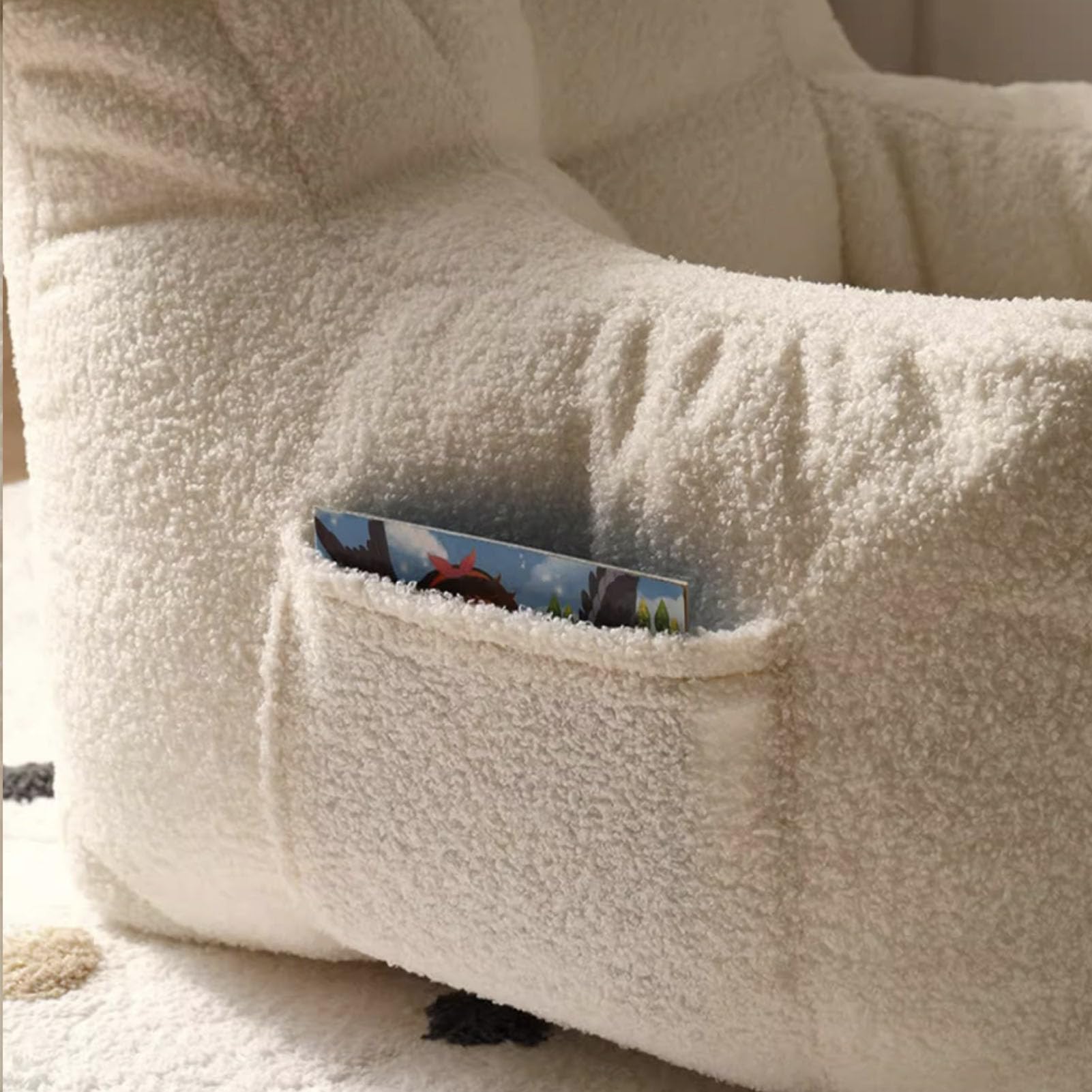Sillón Puff para niños | Sofá sillón Infantil de Felpa con Relleno Incluido | Asiento Ligero para el Suelo, Ideal para la habitación o la Sala de Juegos (Brown)