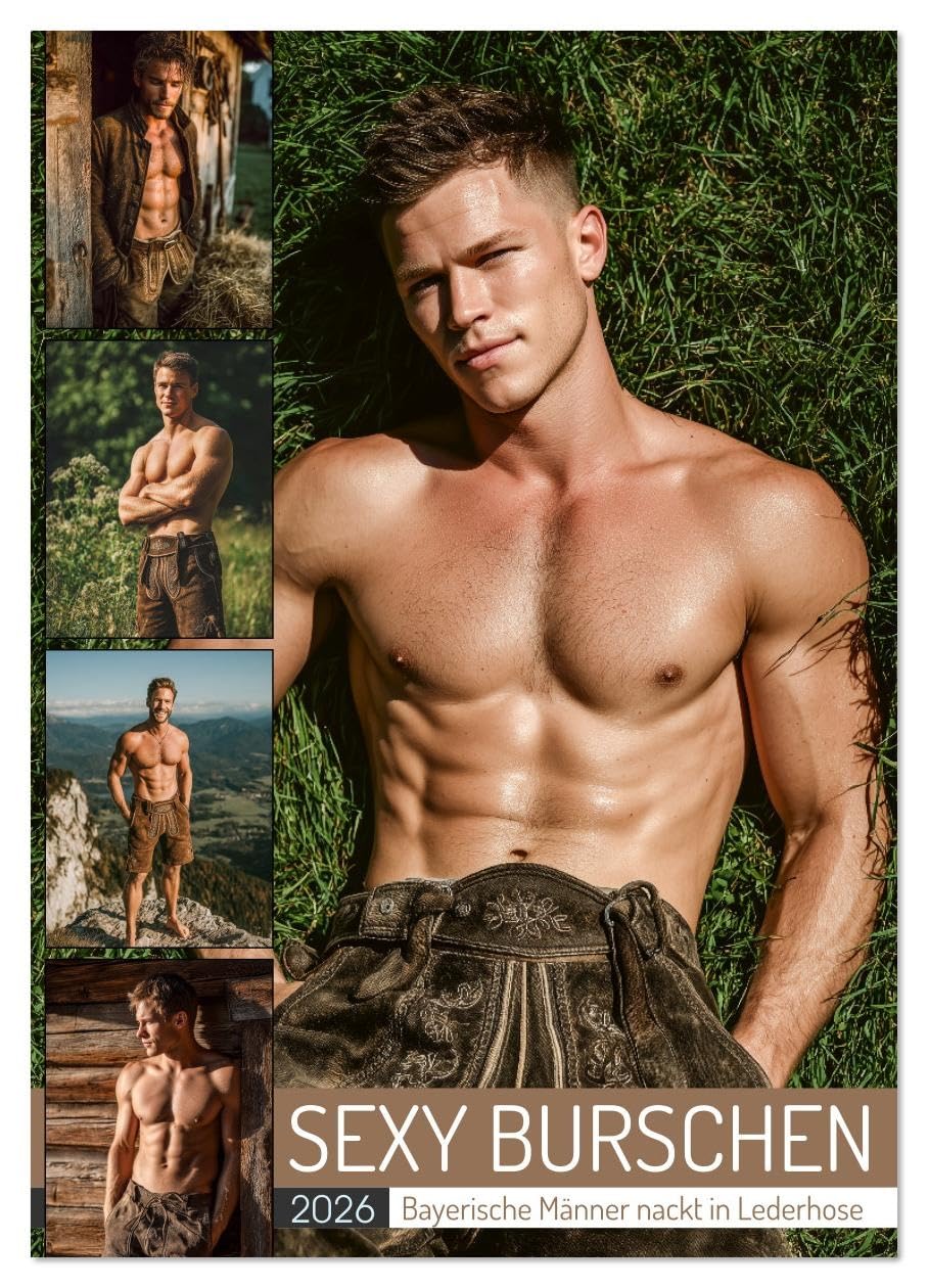 SEXY BURSCHEN - Bayerische Männer nackt in Lederhose (Wandkalender 2026 DIN A3 hoch), CALVENDO Monatskalender: Erotischer Männerkalender mit sexy ... Body und ziehen dabei blank (CALVENDO Erotik)