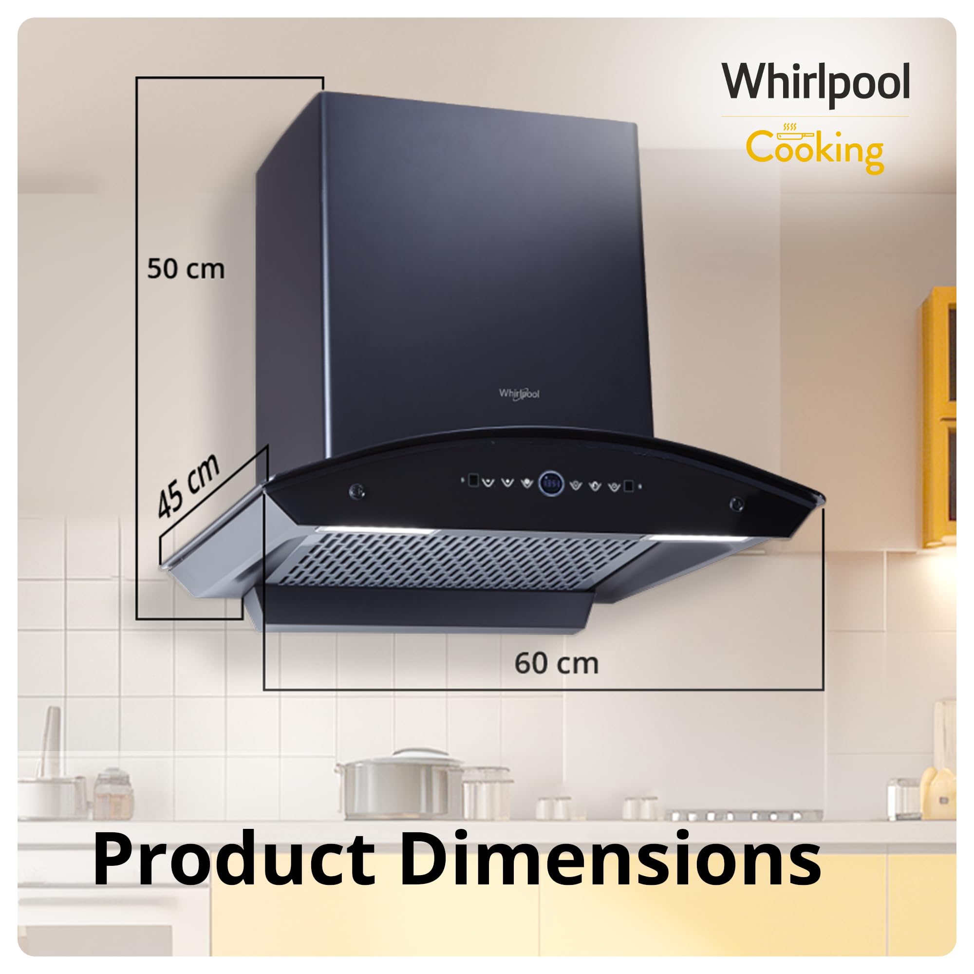 Whirlpool CGFL PRO 600 Kitchen Chimney - Black -9 Whirlpool CGFL PRO 600 Kitchen Chimney - Black -9