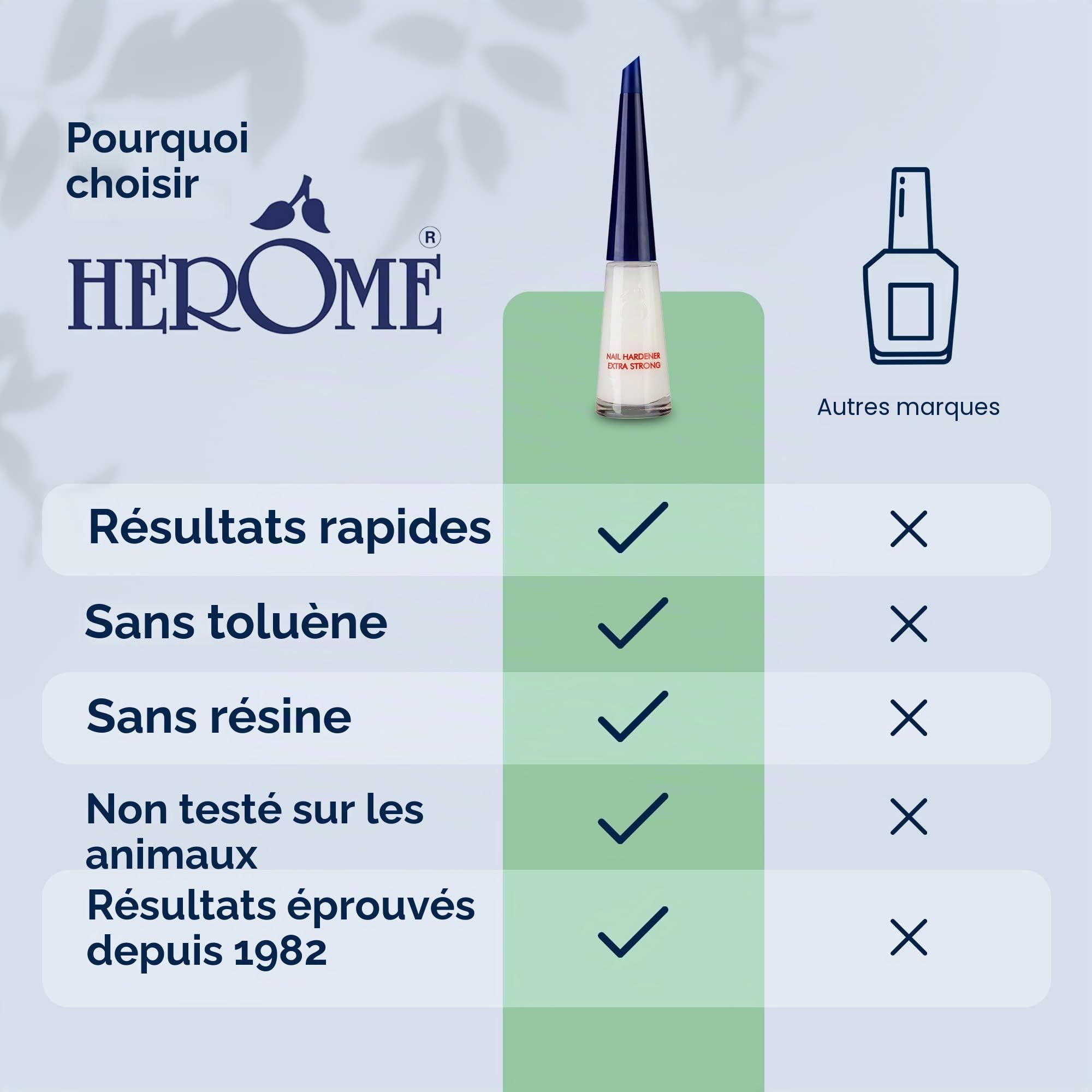 Herome 2-Pack Durcisseur Extra Fort Pour Ongles - Les Premiers Résultats Apparaissent Déjà Après 8 Jours! (Nail Hardener Extra Strong) - 2 * 10ml.
