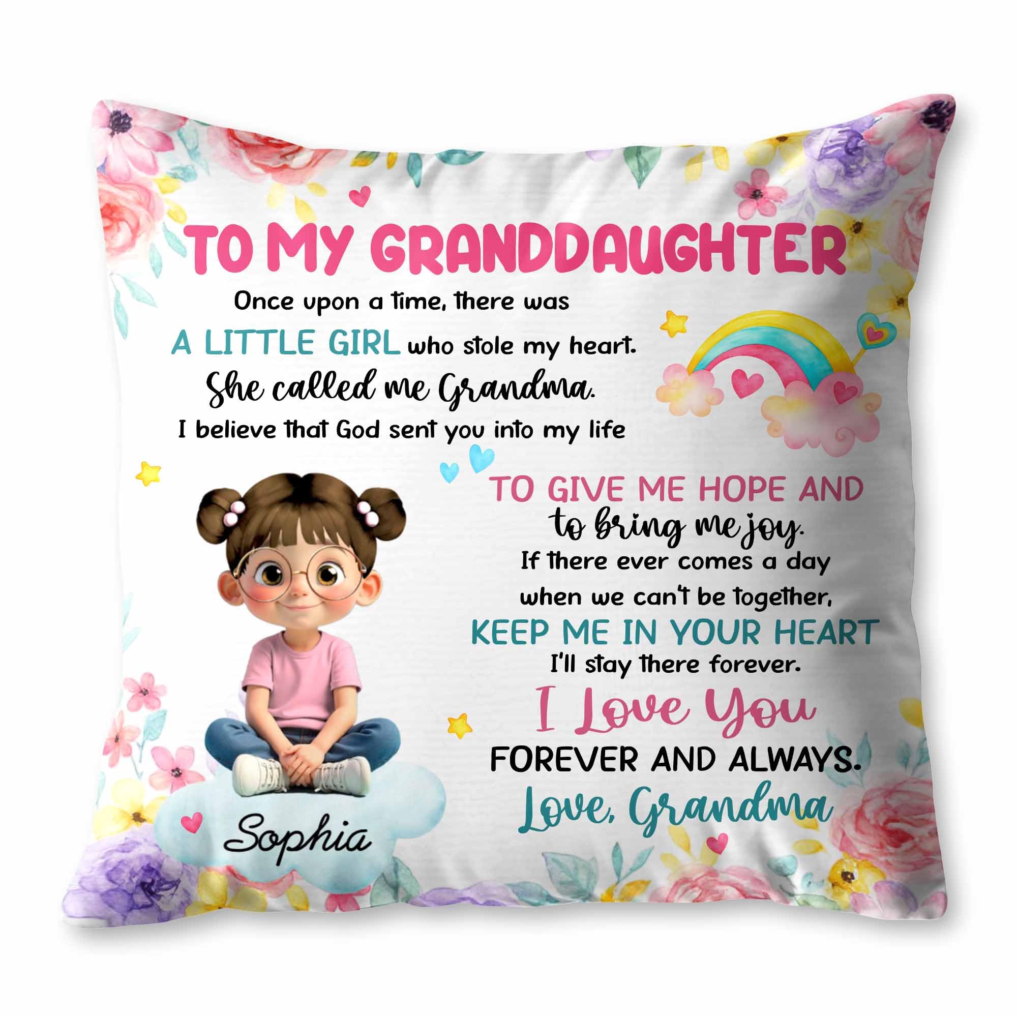 to My Granddaughter Little Girl Who Stole My Heart Personalized Pillow Gift for Granddaughters