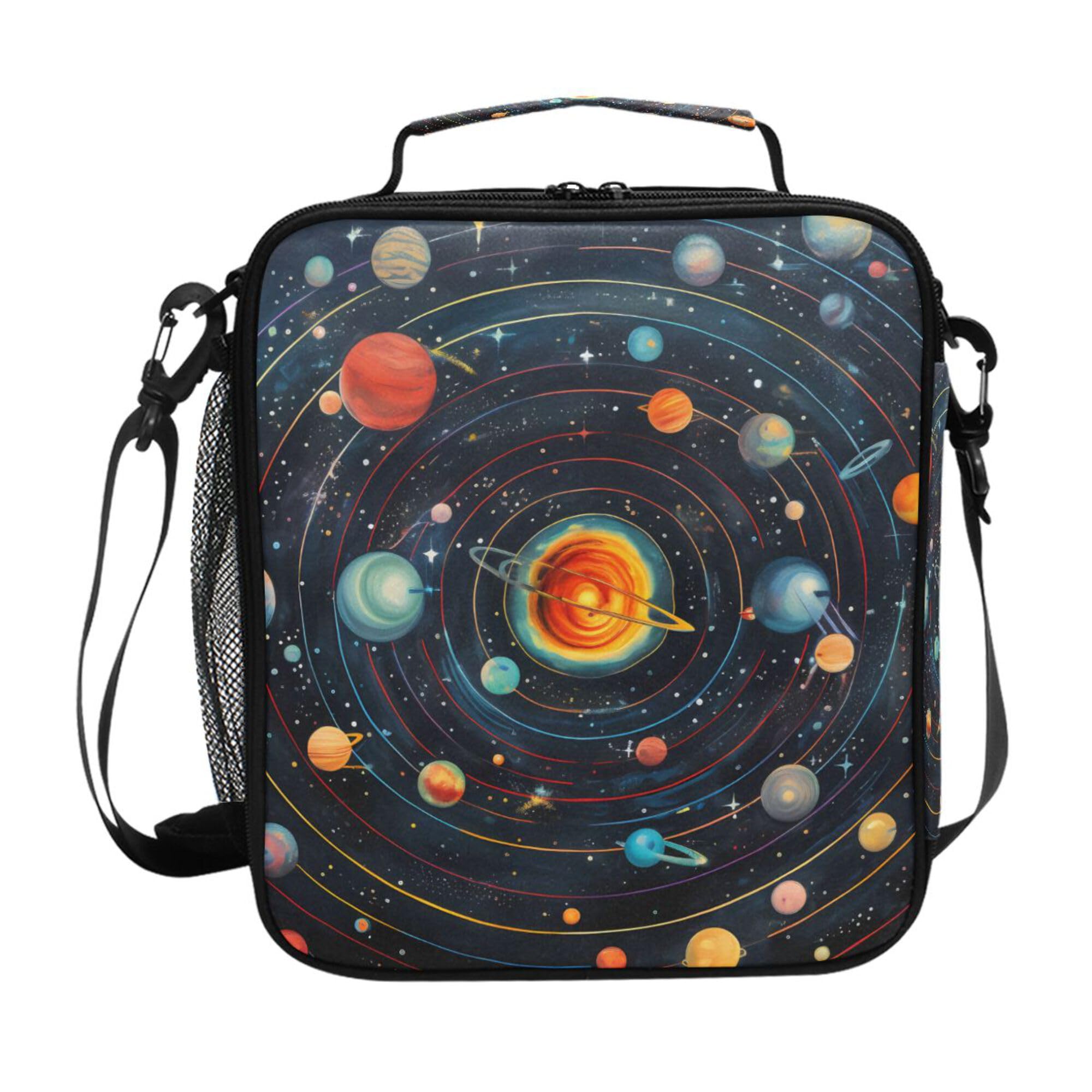 Lunch Bags for Boys Girls, Universe Galaxy Planet Reusable Insulated Lunch Box Thermal Meal Tote Kit, Lunch Cooler Bag Organizer with Adjustable Shoulder Strap โ image 1