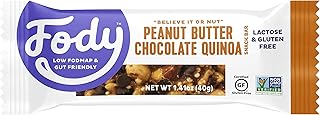 Fody Foods Snack Bars, Peanut Butter Chocolate Quinoa, 1.41 Oz (Pack of 6), 6g Protein, Low FODMAP, Gut & IBS Friendly, Vegan, Lactose Free, Non-GMO, Gluten Free