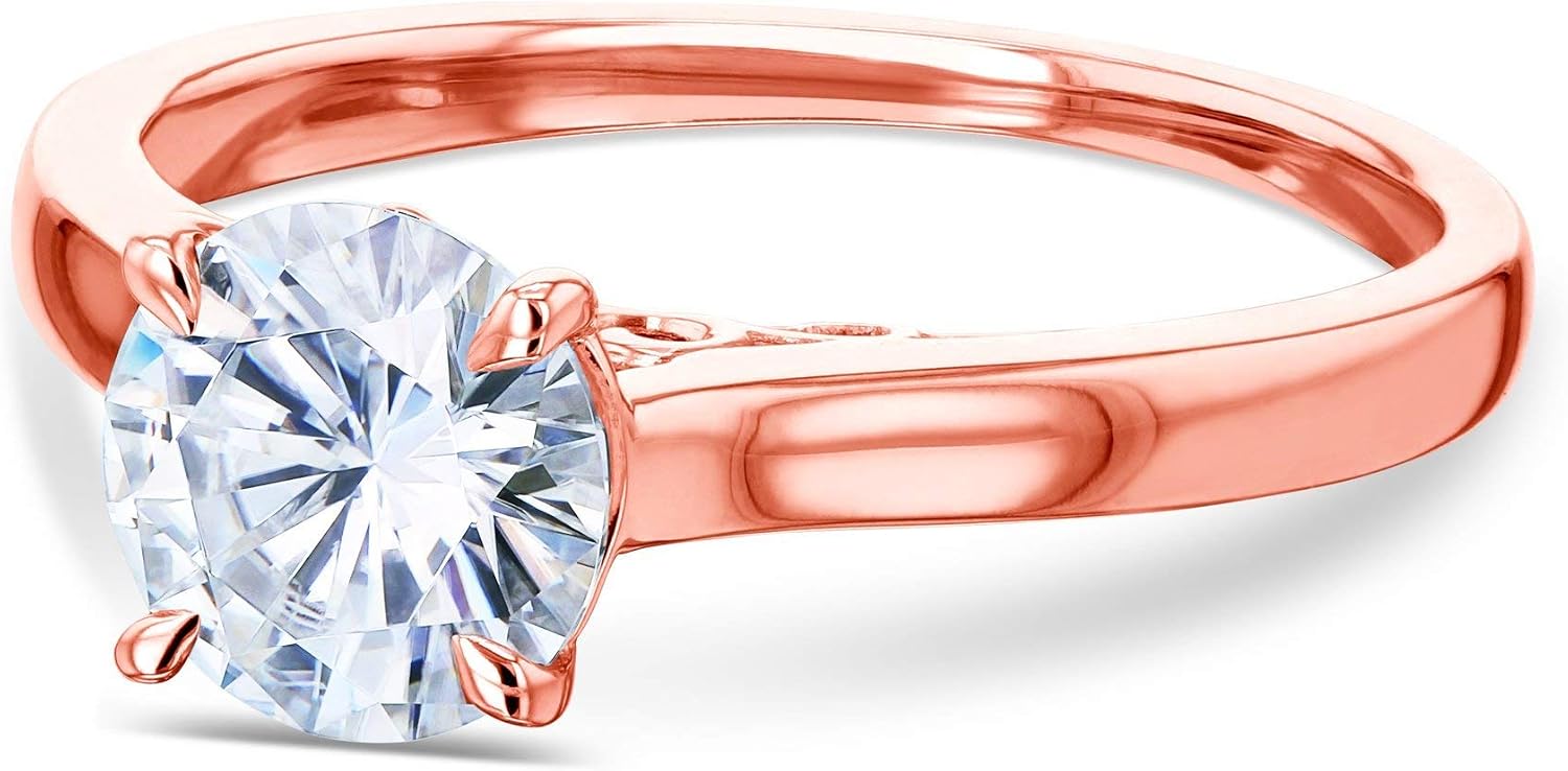 Kobelli 1ct Round Moissanite Volutes W-Head Ring 14K Gold (G-H/VS)