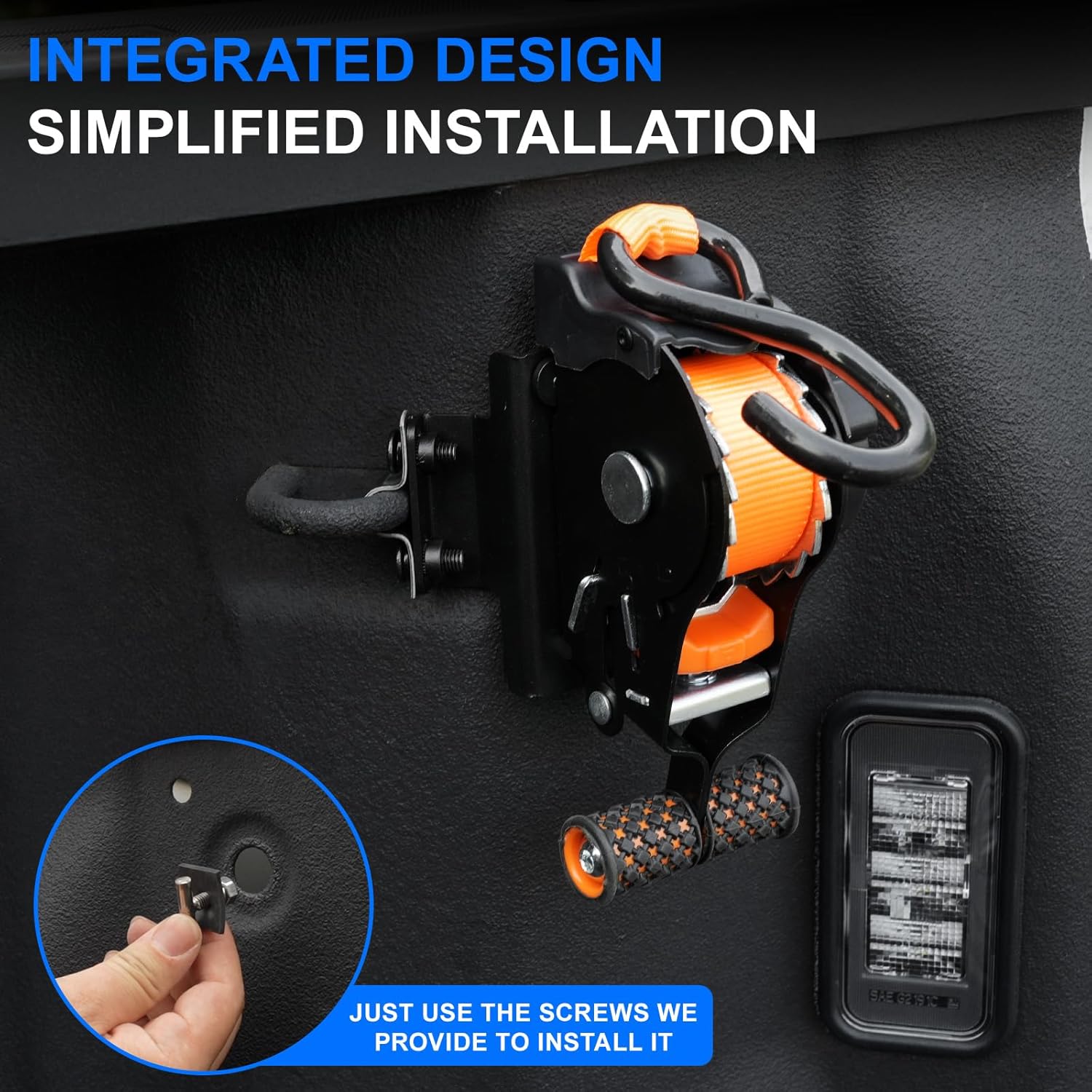 Retractable Ratchet Straps for 2019-2026 Chevy Silverado/GMC Sierra 1500 Accessories, 2PCS Self Retractable Tie Down Straps, Heavy Duty Quick Release and Tool-Free No Drill Install