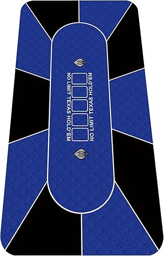 nuveti Tapete de póquer antideslizante de 94 x 47 pulgadas, tapete de póquer portátil de goma impermeable para mesa de 8 a 10 jugadores, juego de