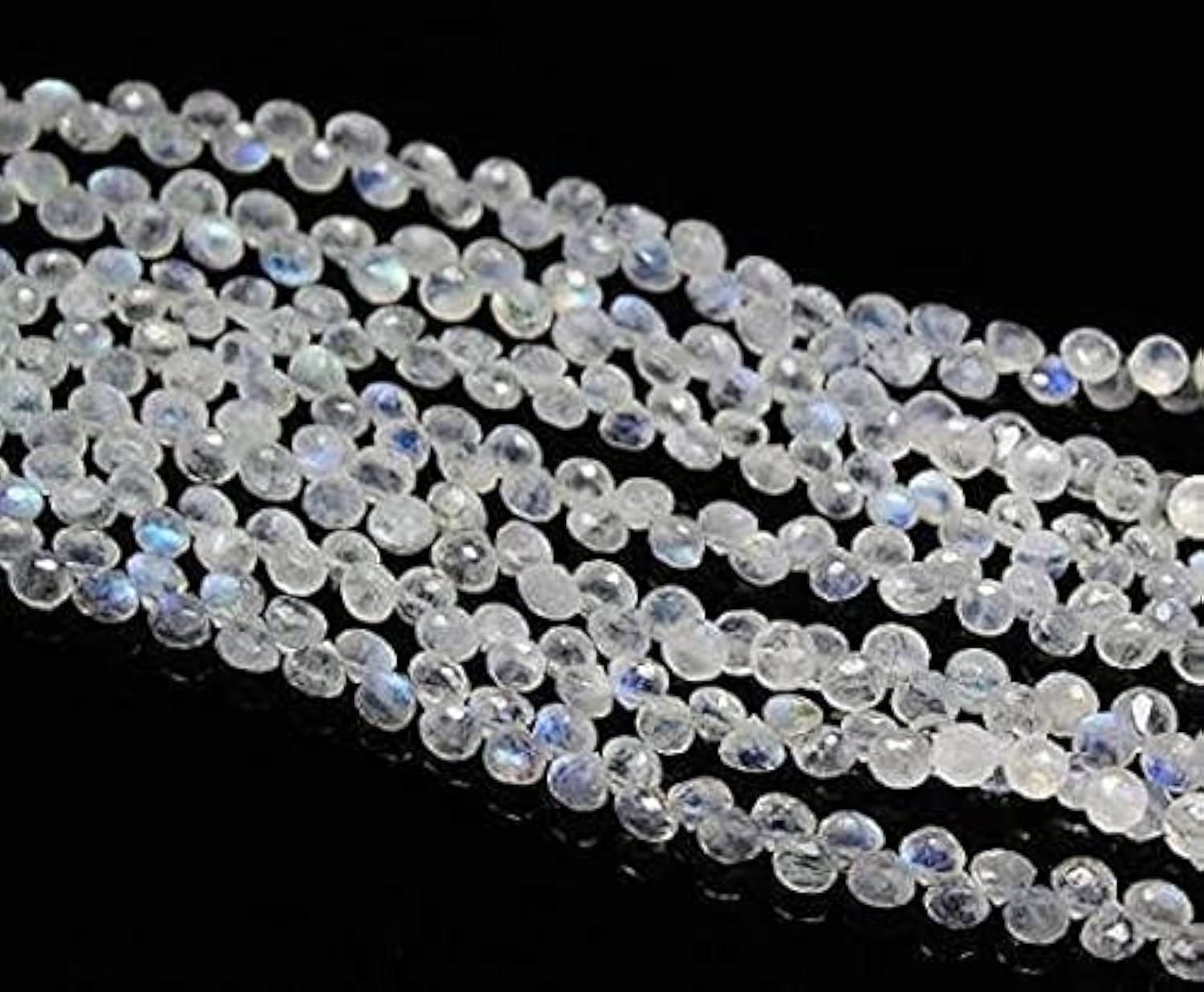 Pierre de lune arc-en-ciel facettée en forme d'oignon perles précieuses LKBEADS pour bijoux fins