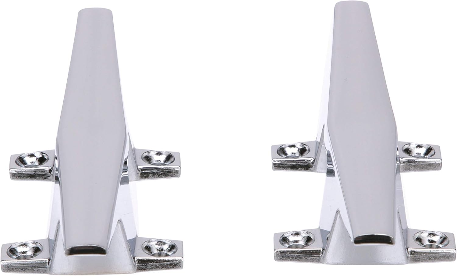 attwood 6245-6 Chrome-Plated Zinc Cleats, 6 Inches Long, 2 3/32 inches Wide, Install with 4 Included #10 Fasteners : Boating Cleats And Chocks : Sports & Outdoors