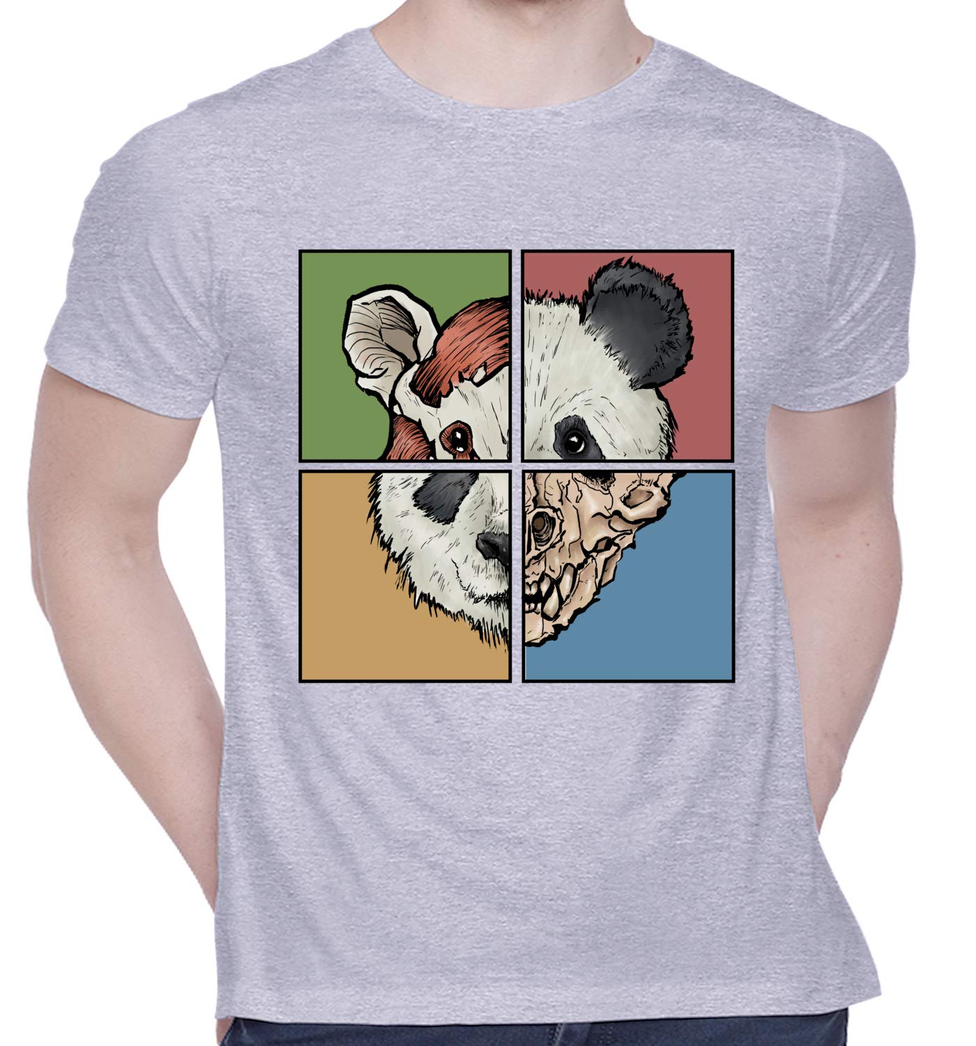 Graphic Printed T-Shirt for Unisex Anatomy of a Panda Tshirt | Casual Half Sleeve Round Neck T-Shirt | 100% Cotton | D00302-3