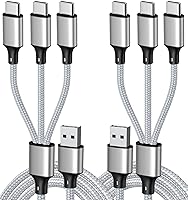 Vista 1 de Puxnoin Cable de carga múltiple, cable divisor USB C, cable de carga rápida 3 en 1 con 3 puertos macho tipo C compatible con teléfonos celulares