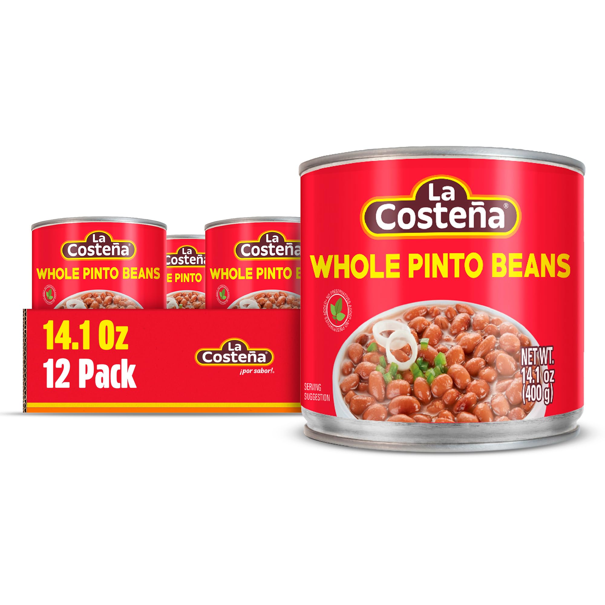 La Costena Whole Pinto Beans, 14.1 Ounce (Pack of 12)