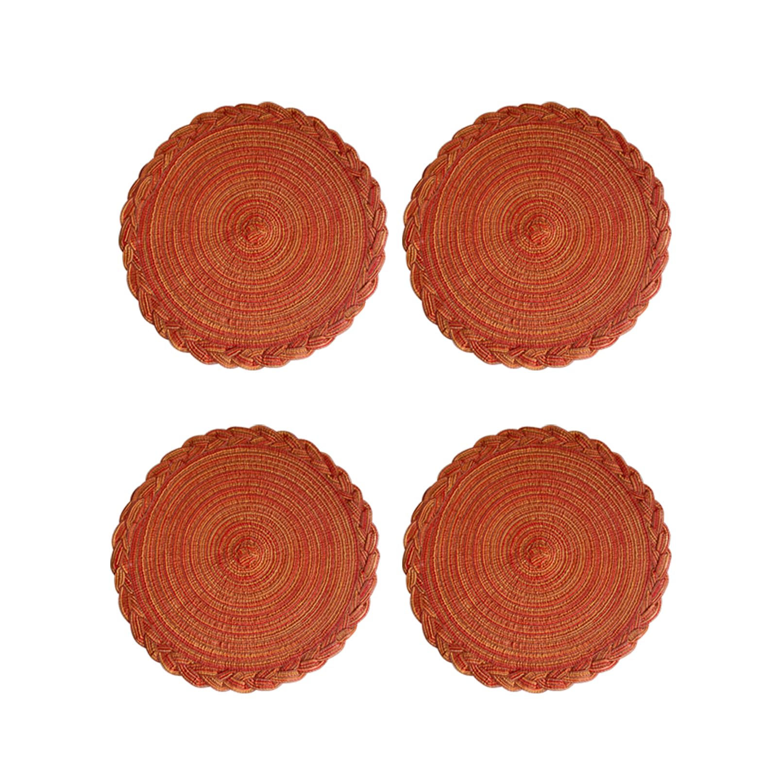 Set de table rond en coton orange pour sublimer vos dîners