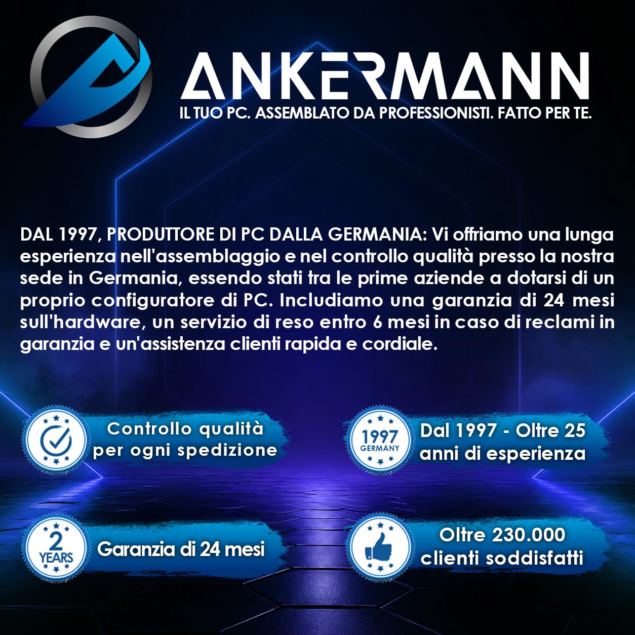 Ankermann ANK-IX A6 Mini PC AMD Ryzen 7 16GB RAM SSD 1TB MS Office 2024 | PC compatto per ufficio e home office — Windows 11 Pro, MS Office 2024 Professional Plus, Wi-Fi 6 e Bluetooth inclusi