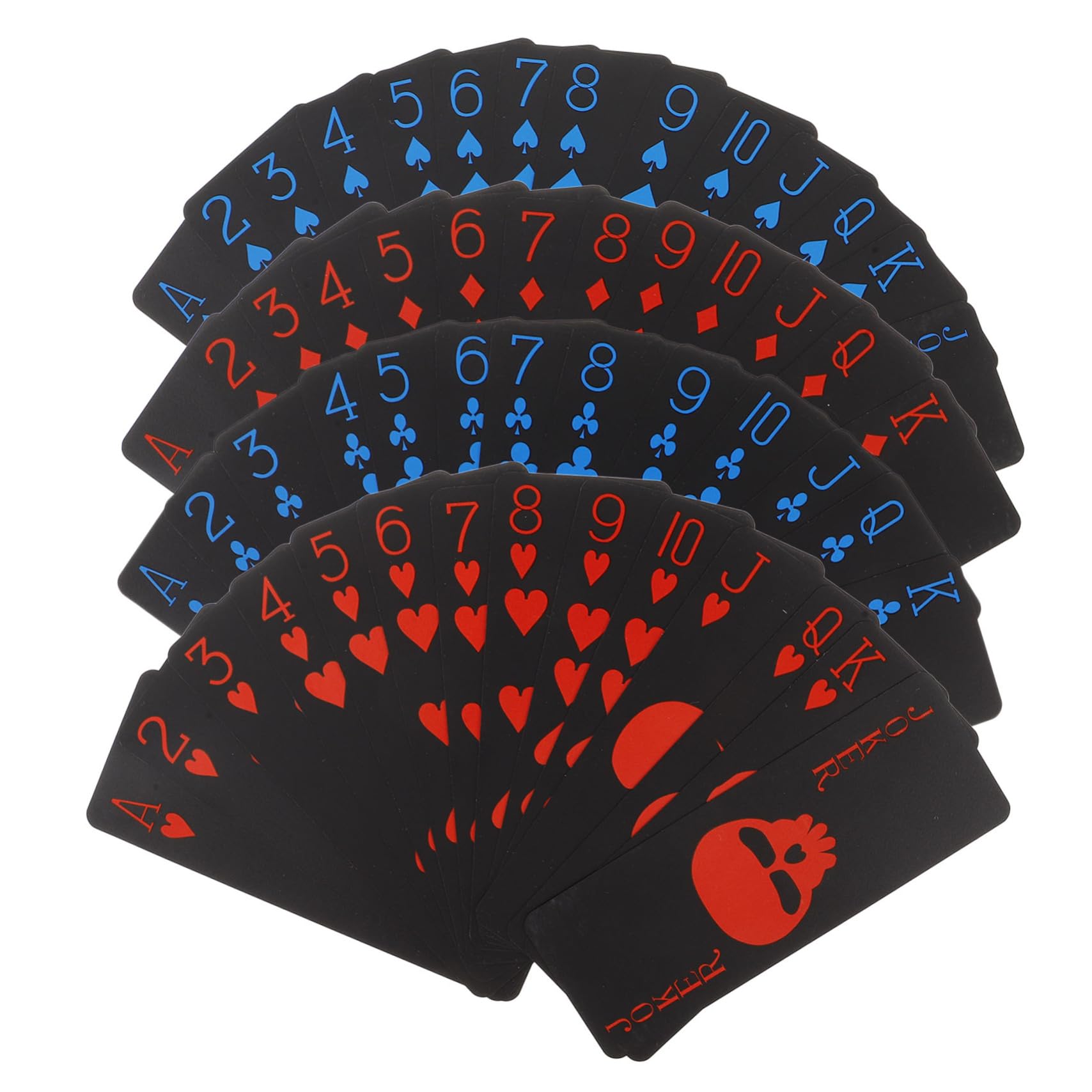 Jeu de Carte Plastique Fête Halloween Cartes à Jouer Squelette Noires