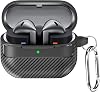 Teknoft Samsung Galaxy Buds 3 Pro, Buds 3 ve Buds 3 FE ile Uyumlu Mat Karbon Fiber Dokulu Darbelere Dayanıklı Premium Silikon Kılıf Galaxy Buds 3 Pro33 FE
