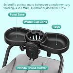 Universal Stroller Snack Tray, 4 in 1 Stroller Tray Attachment with Cups Phone Holder for Baby Toddler Stroller, 360° Rotation Universal Tray Compatible with Uppababy, Baby Jogger, etc | with Cups Phone Holder for Toddler Stroller, 360° Rotation Univ