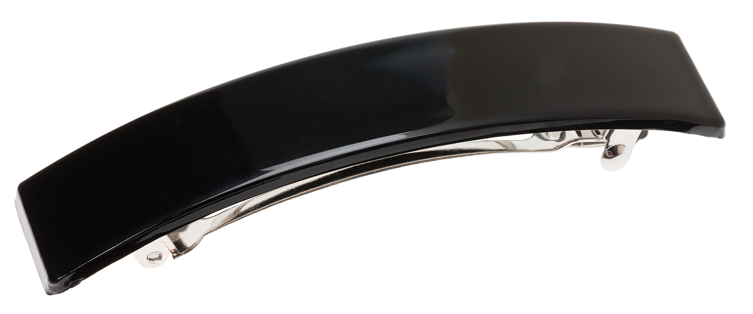 France Luxe Casual Rectangle Barrette, Women's Hair Accessory, Black