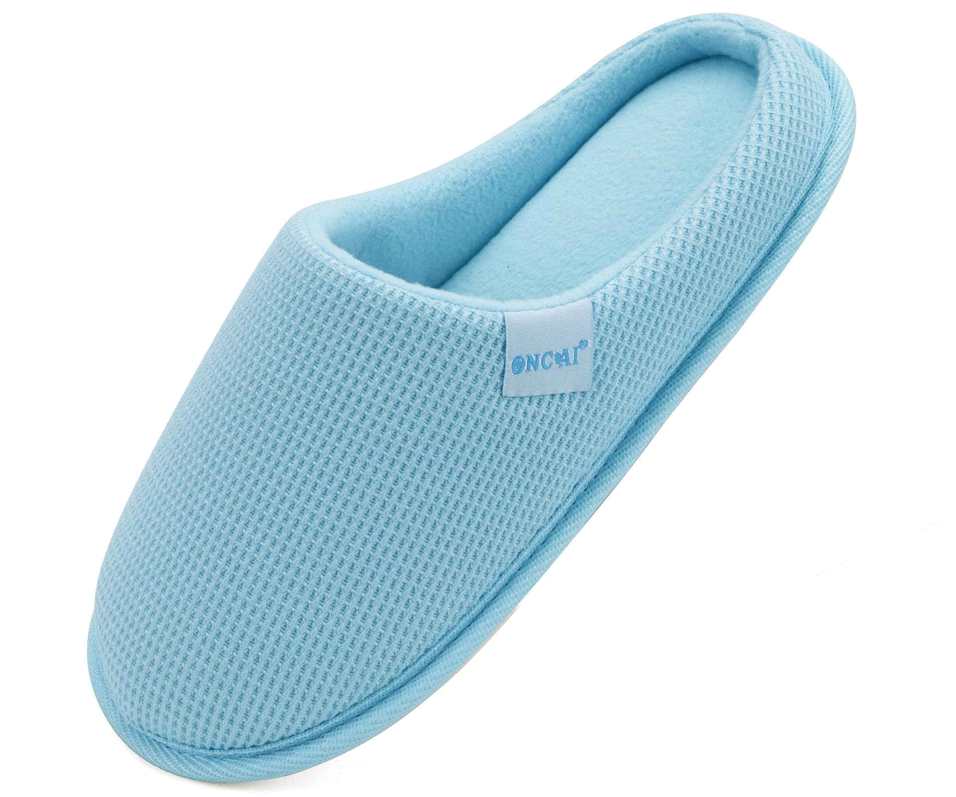 Women's House Slippers, Cushion Memory Foam Waffle Upper Home Comfortable Warm Winter Cozy Soft Lightweight Indoor Best House Shoes Non-slip Rubber Sole US Size 5-11