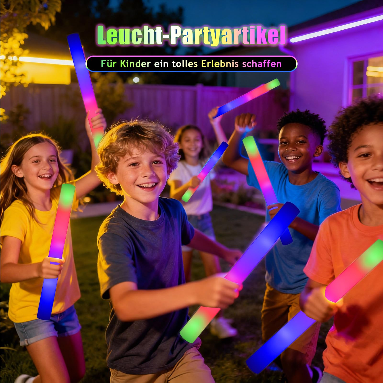 30pcs palos luminosos para fiesta, palos de luz LED, 3 modos de iluminación, varillas de espuma – barras luminosas para fiestas, conciertos y fiesta neon, hora loca boda