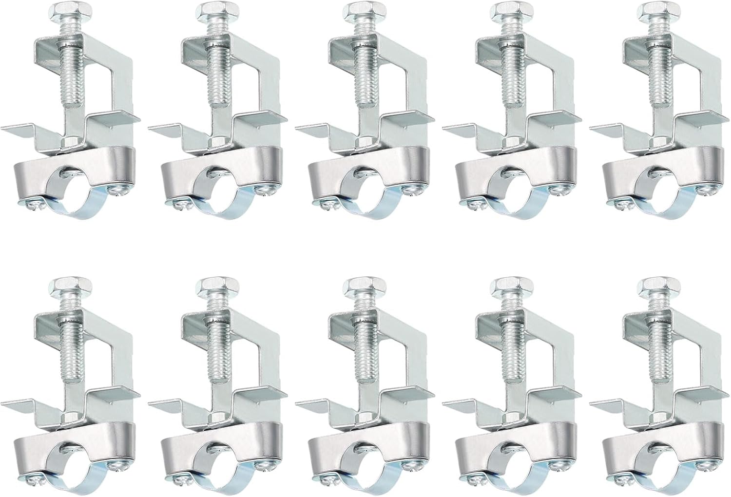 uxcell 10Pcs Conduit Hanger with Beam Clamp Fit for 5/8"(16mm) Pipe Support Bracket Cable Hangers for I-beam, Conduit, Pipe, Cable