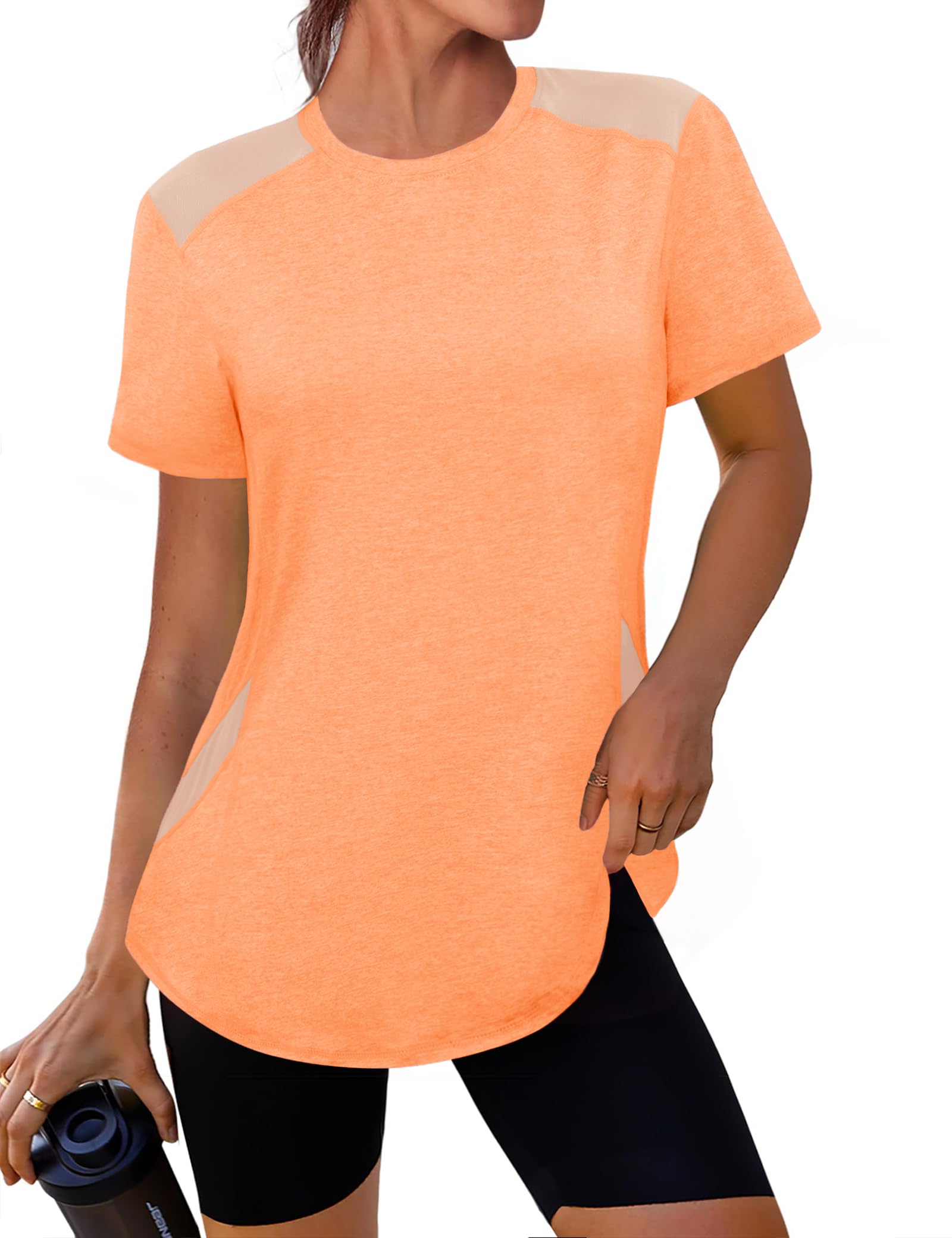 Gyabnw UV Sport Tshirt Damen Sportshirt Funktionsshirt Kurzarm Laufshirt Fitness Top Yoga Schutzkleidung